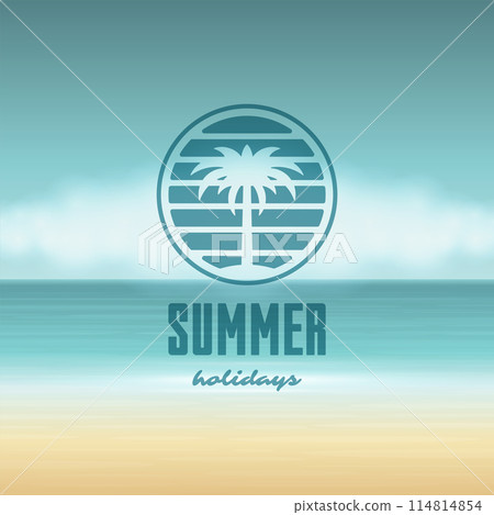 Summer holidays label or badge typography slogan design 114814854