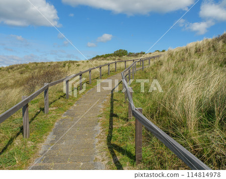 the island of ameland in the dutch north sea 114814978