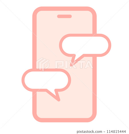 Simple icon illustration of a smartphone screen sending a LINE message Simple icon illustration of a smartphone screen sending a LINE message 114815444