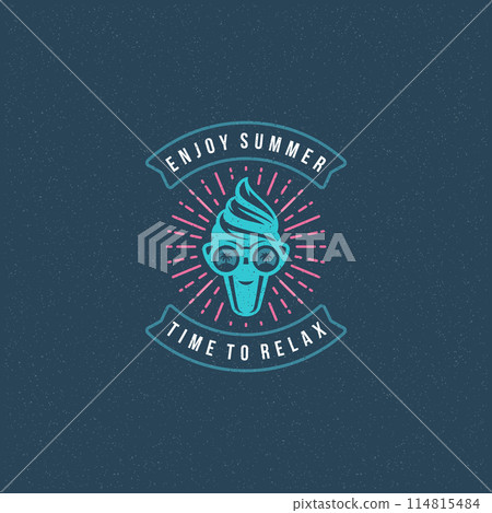 Summer holidays label or badge typography slogan design 114815484