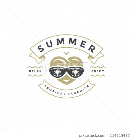 Summer holidays label or badge typography slogan design 114815485