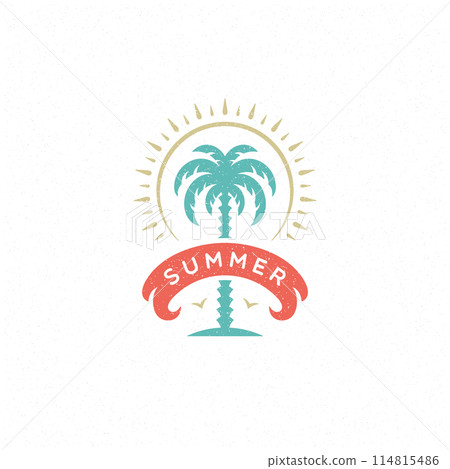 Summer holidays label or badge typography slogan design 114815486