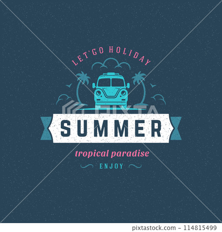 Summer holidays label or badge typography slogan design Summer holidays label or badge typography slogan design 114815499