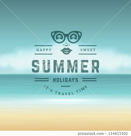 Summer holidays label or badge typography slogan design Summer holidays label or badge typography slogan design 114815502