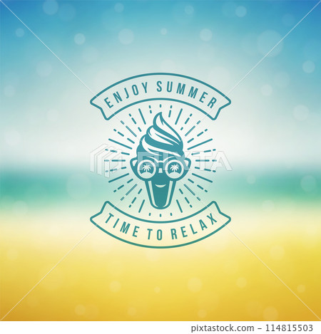 Summer holidays label or badge typography slogan design Summer holidays label or badge typography slogan design 114815503