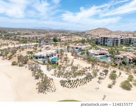 Aerial view of resorts in Cabo San Jose, Baja California Sur, Mexico Aerial view of resorts in Cabo San Jose, Baja California Sur, Mexico 114815577