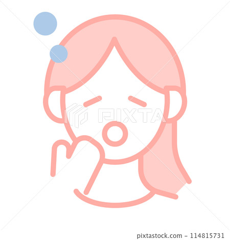 昏昏欲睡的女人的簡單臉圖示說明 昏昏欲睡的女人的簡單臉圖示說明 114815731