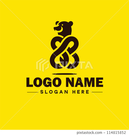 Logo Design Bear animal logo and icon editable vector graphic illustration 114815852