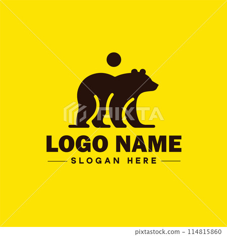 Logo Design Bear animal logo and icon editable vector graphic illustration 114815860