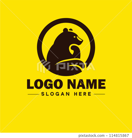 Logo Design Bear animal logo and icon editable vector graphic illustration 114815867
