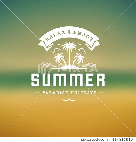 Summer holidays label or badge typography slogan design 114815919