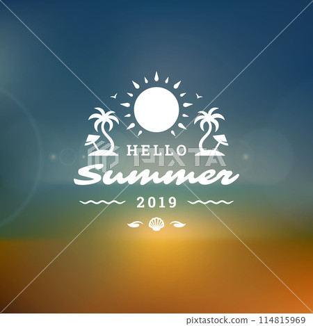 Summer holidays label or badge typography slogan design Summer holidays label or badge typography slogan design 114815969