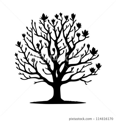 Tree silhouette editable vector illustration for logo icon isolated over white background 114816170