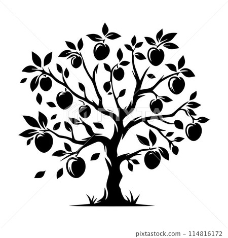Tree silhouette editable vector illustration for logo icon isolated over white background Tree silhouette editable vector illustration for logo icon isolated over white background 114816172