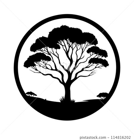 Tree silhouette editable vector illustration for logo icon isolated over white background Tree silhouette editable vector illustration for logo icon isolated over white background 114816202