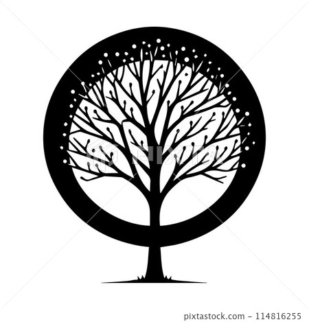 Tree silhouette editable vector illustration for logo icon isolated over white background 114816255