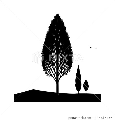Tree silhouette editable vector illustration for logo icon isolated over white background Tree silhouette editable vector illustration for logo icon isolated over white background 114816436