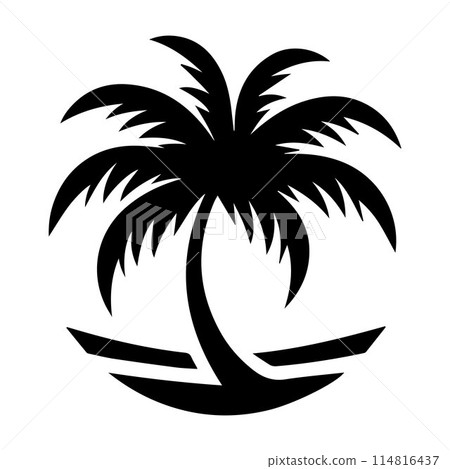Tree silhouette editable vector illustration for logo icon isolated over white background 114816437