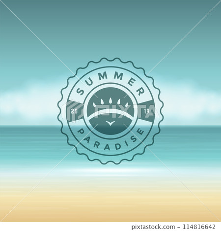 Summer holidays label or badge typography slogan design 114816642
