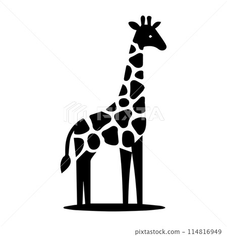 Giraffe, Camelopard, Giraffid, silhouette editable vector illustration isolated over white background Giraffe, Camelopard, Giraffid, silhouette editable vector illustration isolated over white background 114816949