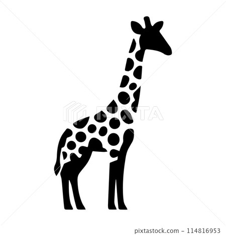 Giraffe, Camelopard, Giraffid, silhouette editable vector illustration isolated over white background Giraffe, Camelopard, Giraffid, silhouette editable vector illustration isolated over white background 114816953