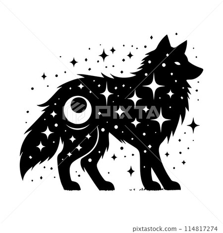 Wolf silhouette editable vector illustration isolated over white background Wolf silhouette editable vector illustration isolated over white background 114817274