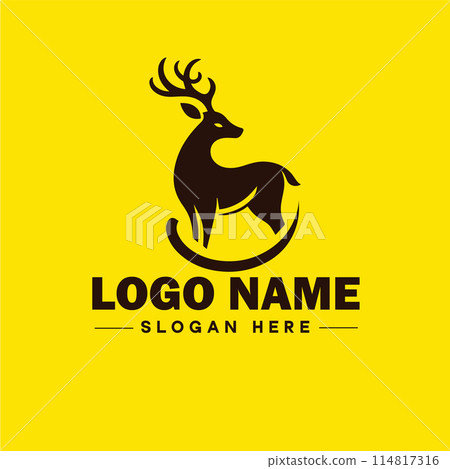 Deer animal logo and icon clean flat modern minimalist business and luxury brand logo design editable vector Deer animal logo and icon clean flat modern minimalist business and luxury brand logo design editable vector 114817316