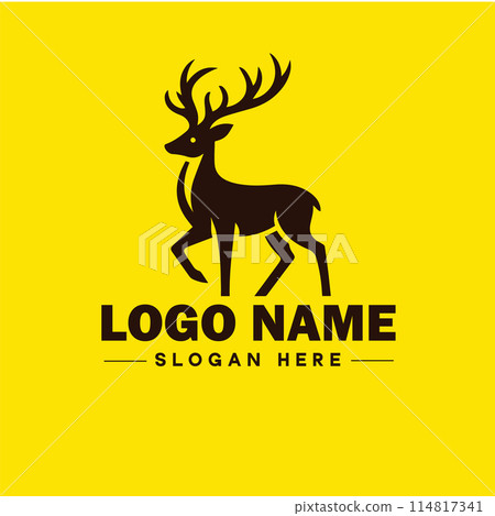 Deer animal logo and icon clean flat modern minimalist business and luxury brand logo design editable vector 114817341