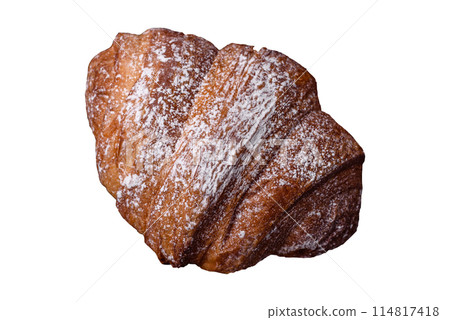 Delicious fresh sweet crispy croissant with chocolate 114817418