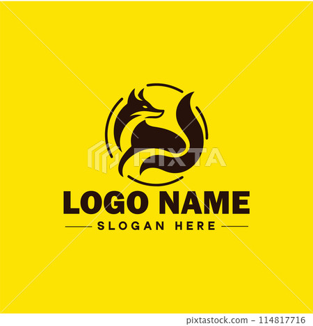 Fox animal logo and icon clean flat modern minimalist business and luxury brand logo design editable vector 114817716