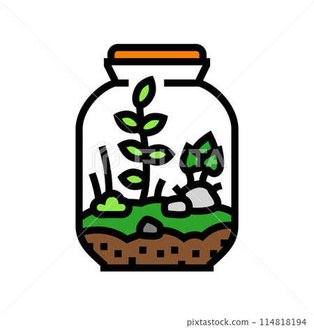 terrarium urban gardening color icon vector illustration 114818194