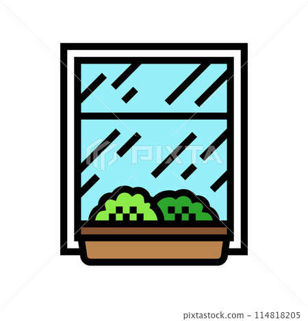 window boxes urban gardening color icon vector illustration window boxes urban gardening color icon vector illustration 114818205