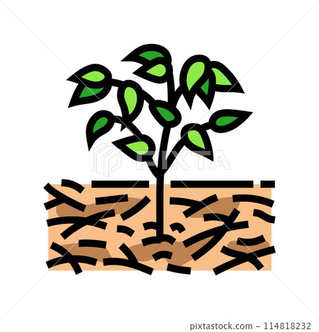 mulching urban gardening color icon vector illustration mulching urban gardening color icon vector illustration 114818232
