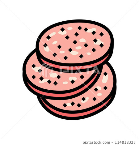 slice sausage meat color icon vector illustration 114818325