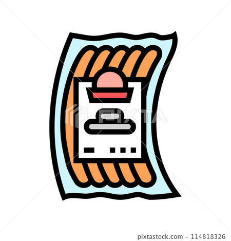 frankfuter sausage meat color icon vector illustration 114818326