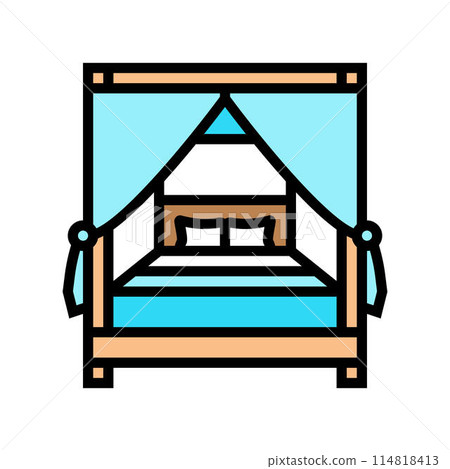 lounge chair outdoor furniture color icon vector illustration 114818413