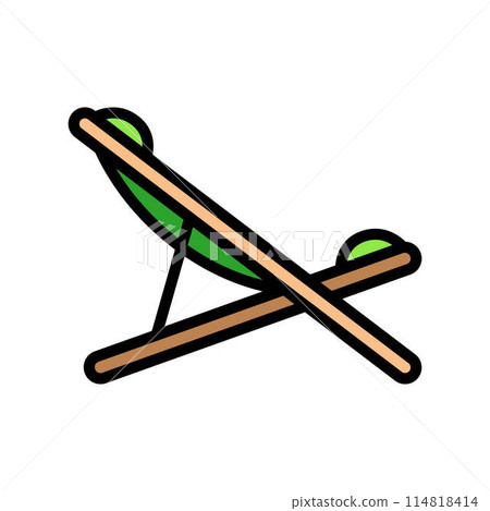 deck chair outdoor furniture color icon vector illustration deck chair outdoor furniture color icon vector illustration 114818414