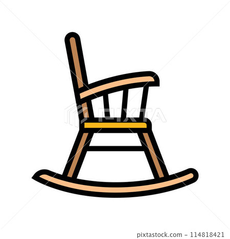 rocking chair outdoor furniture color icon vector illustration rocking chair outdoor furniture color icon vector illustration 114818421