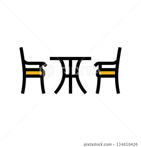 bistro set outdoor furniture color icon vector illustration 114818426