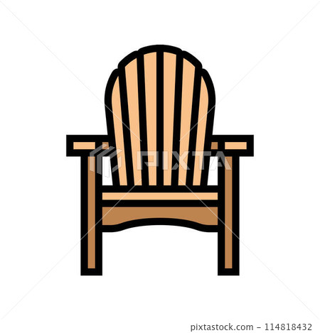 adirondack chair outdoor furniture color icon vector illustration 114818432
