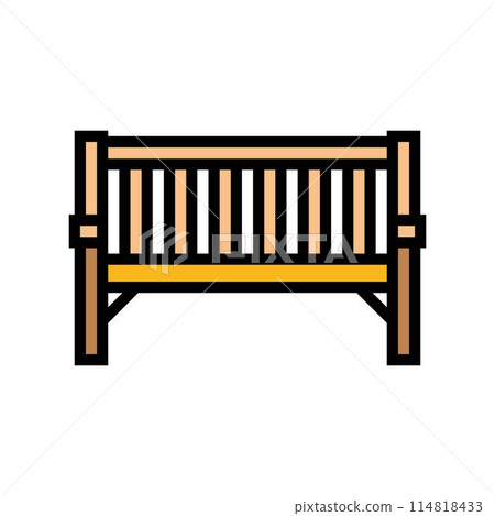 bench outdoor furniture color icon vector illustration 114818433