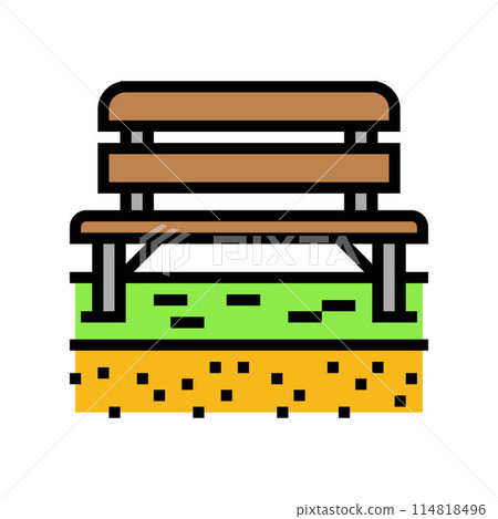 bench elderly leisure color icon vector illustration 114818496