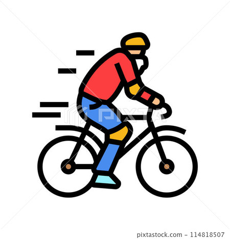 bike elderly leisure color icon vector illustration 114818507