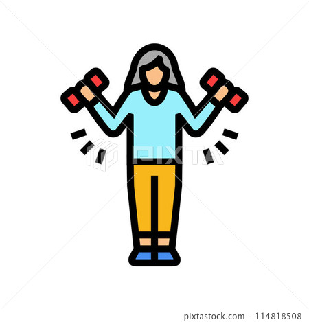 yoga elderly leisure color icon vector illustration 114818508