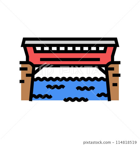 covered bridge color icon vector illustration covered bridge color icon vector illustration 114818519