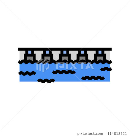 floating bridge color icon vector illustration 114818521