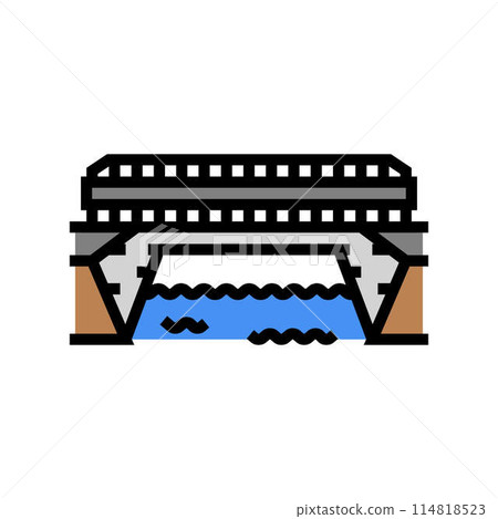 aqueduct bridge color icon vector illustration 114818523