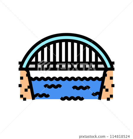 bowstring bridge color icon vector illustration 114818524