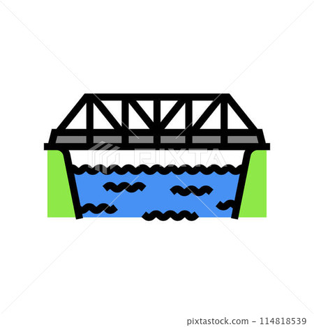 truss bridge color icon vector illustration 114818539