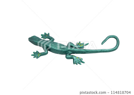 Green rubber lizard toy with no background. Stretchable toy. Anti-stress. Horizontal photo. For text. Green rubber lizard toy with no background. Stretchable toy. Anti-stress. Horizontal photo. For text. 114818704
